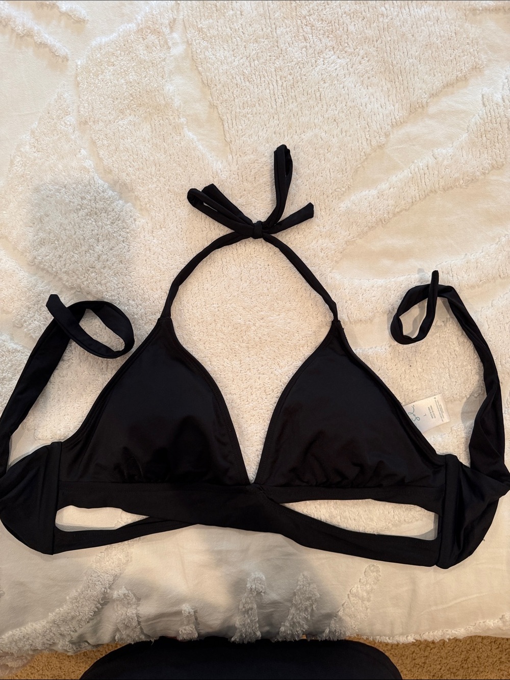 Kona Sol Black Triangle Halter Swim Top